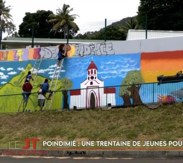 Poindimié : une trentaine de jeunes pour une fresque géante ©Caledonia